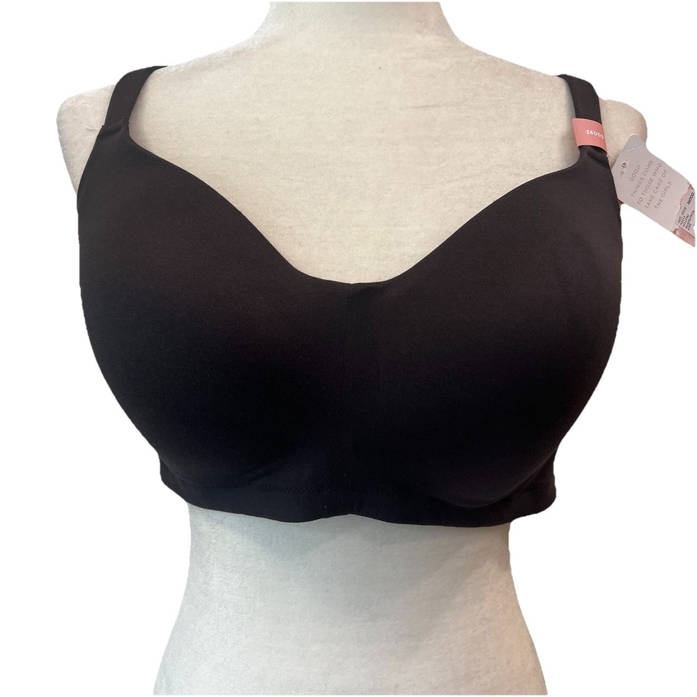 Cacique Mastectomy Bra 36DDD Charcoal Lightly Lined Full Coverage No Wire NEW